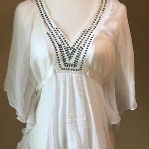 B2 BeBe white blouse tie in back medium